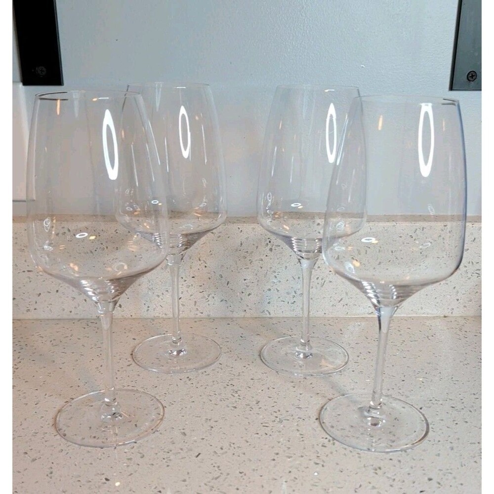 Stolzle Starlight Red Wine Glasses Glass 9.5" Clear Crystal Stemware Set Of 4